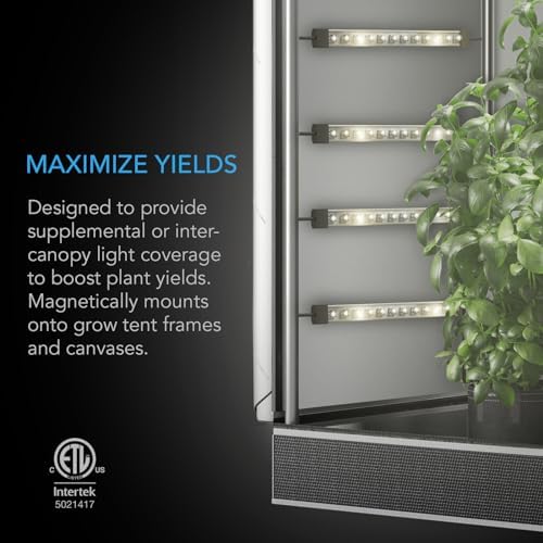 AC Infinity IONBEAM S16, Full Spectrum LED Grow Light Bars 41cm Deeper Penetration Samsung LM301H EVO Diodes Digital Dimming Timer Controller for Veg Bloom Indoor Plants Grow Tents Greenhouses 16-Inch