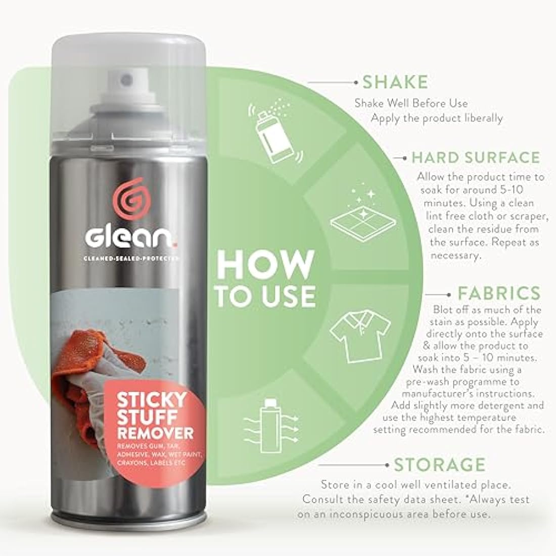 GLEAN Sticky Stuff Remover Gel Spray | 3x400ml | Goo Dissolver | Removes The Goo, Glue, Adhesive Remover, Labels, Chewing Gum | Multi-Surface: Wood, Glass, Metal, Tiles, Fabric, UPVC Cleaner