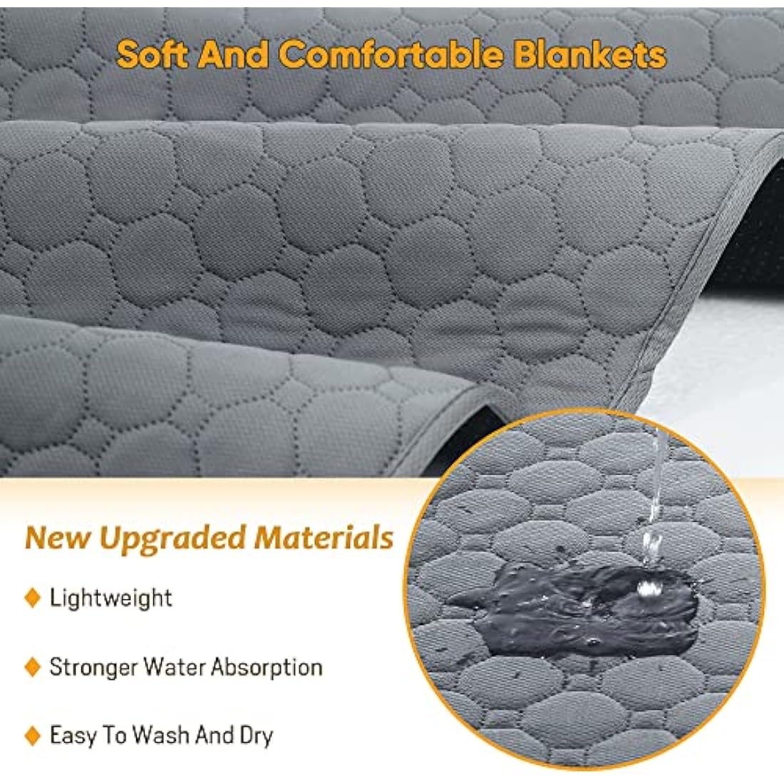 Reusable Dog Training Pads, 2 Pack Washable puppy training pads, Super Absorbent Waterproof Dog Mat Pee Pads for Dogs, Fast Drying Training Pads for Home, Car, Travel (120cm*120Cm)