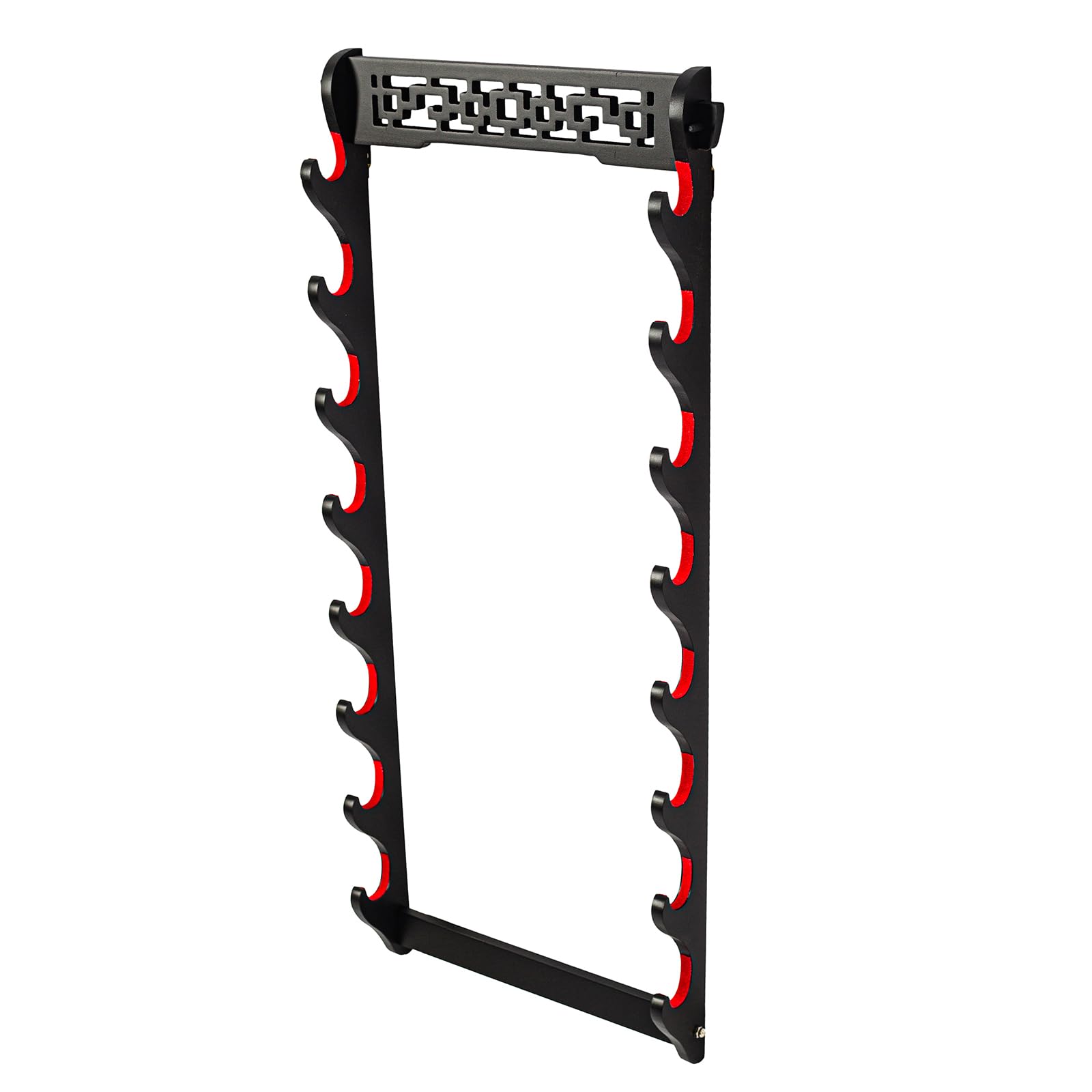 FOXSMZZ Sword Holder Wall Mount Samurai Sword Stand Display Katana Wakizashi Tanto Wall Hanger Sword Rack Five Layer (8-Tier)