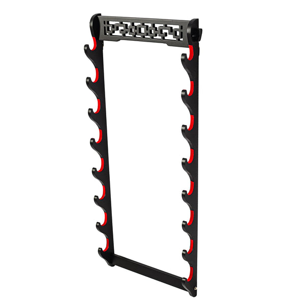 FOXSMZZ Sword Holder Wall Mount Samurai Sword Stand Display Katana Wakizashi Tanto Wall Hanger Sword Rack Five Layer (8-Tier)