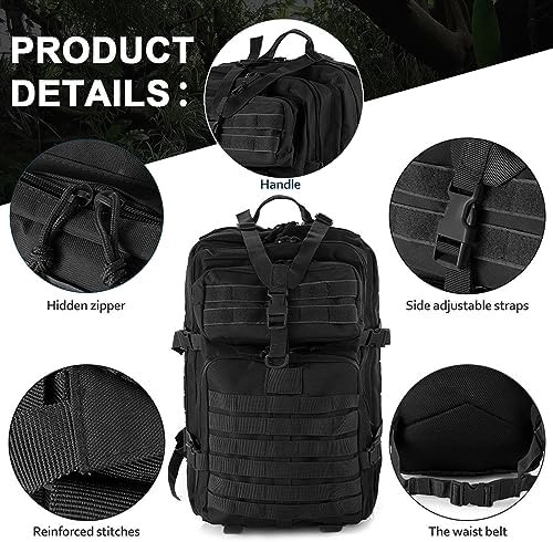aiGear 45L Military Tactical Backpack | Lightweight Backpack Hiking Daypack | Rucksack with Molle System | for Outdoor Sports Trekking Hiking Travel Camping