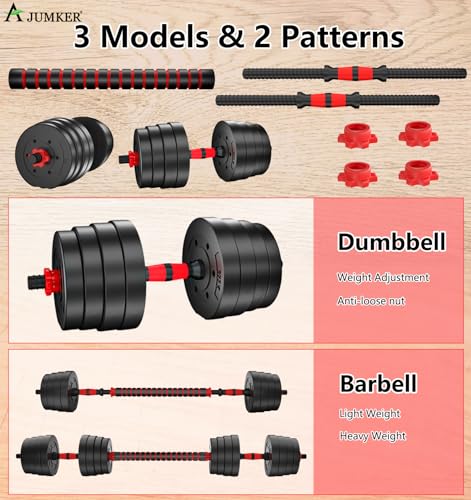 AJUMKER Dumbbells Barbell Set 20KG 30KG,Adjustable Dumbbells Barbell Set, Adjustable Lifting Training Set for Men and Women, Body Workout Home Gym