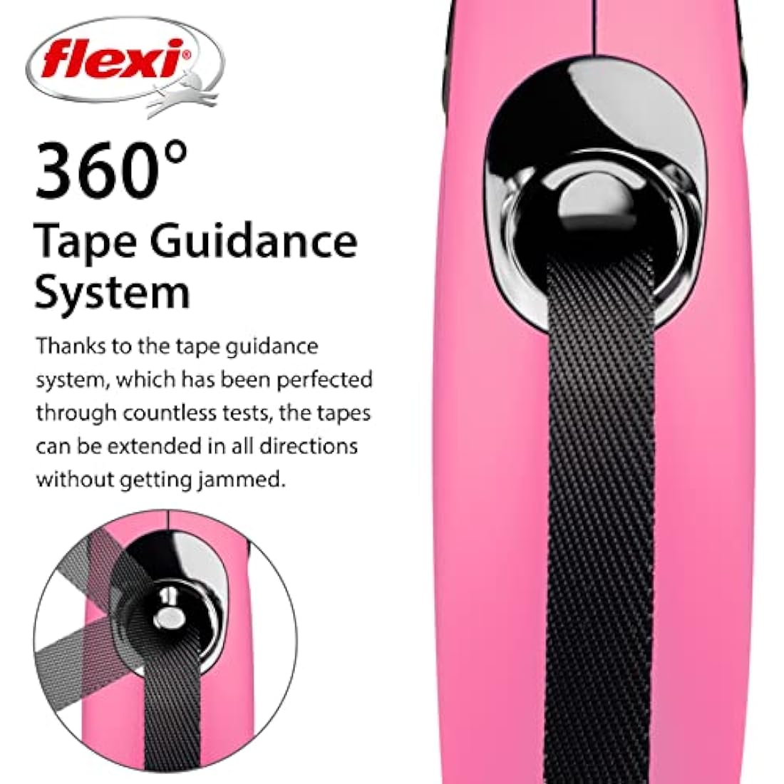 flexi New Classic Retractable Lead Tape, Small, 5 m, Pink