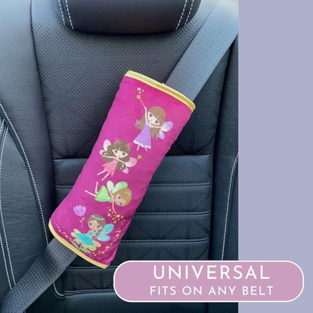 HECKBO fairy faires car seatbelt pillow for children - machine washable - girl boy kids children soft car seat belt cover sleeping pillows protection car travel pillow cushion vacation