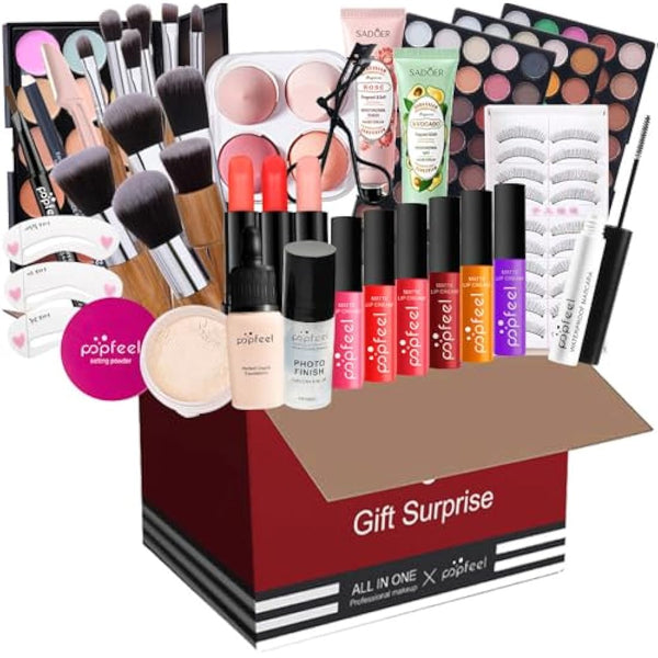 Holzsammlung Makeup Kit for Women Full Kit, All in One Makeup Gift Set, Make up Set for Girls Teenagers Women Beginners, Cosmetic Make up Starter Kit Include Eyeshadow Palette Eyebrow Pencil Lipstick