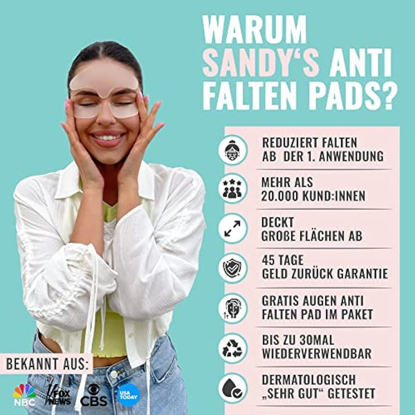 2-in-1 Sandy Skin® | 2x Forehead Pad & 1x Eye Pads | Forehead Pad | Eye Pads Wrinkle Reduction | Wrinkle Wrinkle | Forehead Wrinkle Pads | Forehead Wrinkle Reduction | Forehead Pads Against Wrinkles