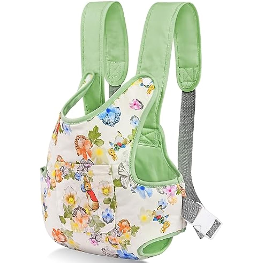 Aolso Baby Doll Carrier, Doll Carrier Soft Cotton, Front and Back Carrying with Adjustable Straps for Baby, 14" to 18" Doll Carrier Seat for Baby Born, Carrier Doll Accessories for Kids (Green)