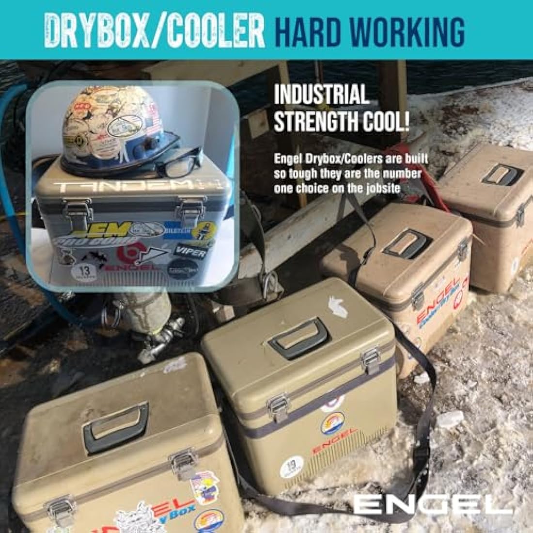 ENGEL Cooler Box 28.4 L - Leak-Proof, Air Tight, Drybox Cooler for Camping, Fishing, Hiking,Picnic - Mini Ice Boxes Large Enough for 30 Cans, 48.3 x 31.7 x 36.8 CM Small Cool Box for Drinks and Food