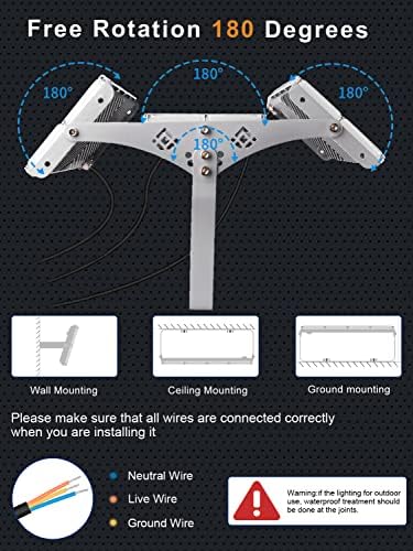 Ankishi 300W Flood Lights Outdoor, 30000LM Super Bright Security Lights, IP65 Waterproof Outside Lights, 6500K Daylight White Mains Powered Floodlight for Garden Warehouse