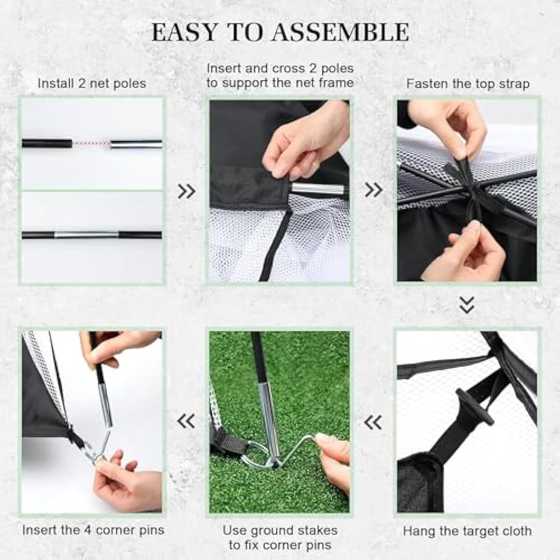 Golf Practice Net 10×7×6 ft (3×2.1×1.8 m) with Tri-Turf Mat – Indoor & Outdoor Golf Hitting Net for Backyard Driving, Chipping, Swing Training – Includes Target, Balls, Tee & Carry Bag