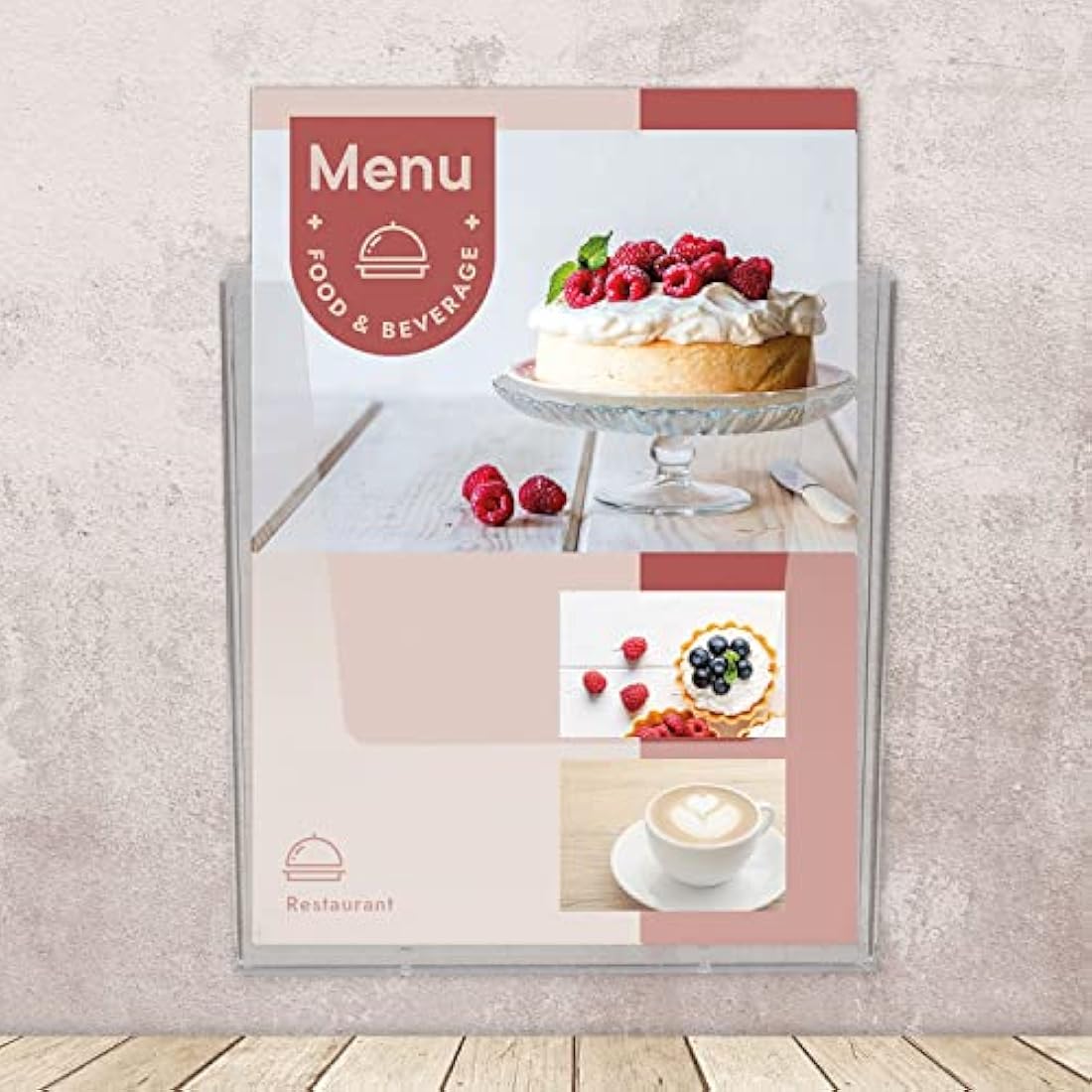 Europel Wall Mounted Brochure Holder | for A4 Size | Crystal Clear Acrylic Literature Stand & Dispenser | Booklet, Flyer & Menu Display & Dispenser for Office, Restaurants & Reception | Portrait