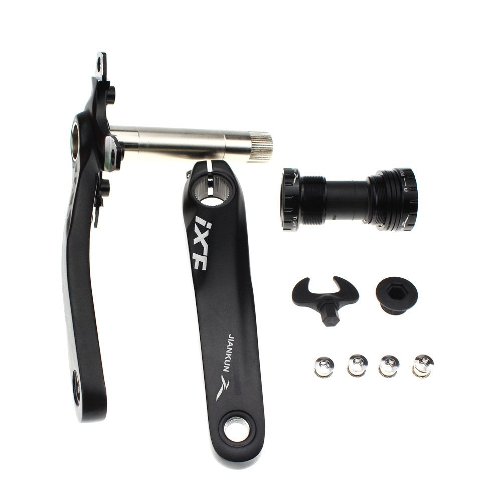 FOMTOR Bicycle Crank Arm Set BCD 104 Road Mountain Bike Crankset with Bottom Bracket and Chainring bolts 170mm Crank Arm (Black)