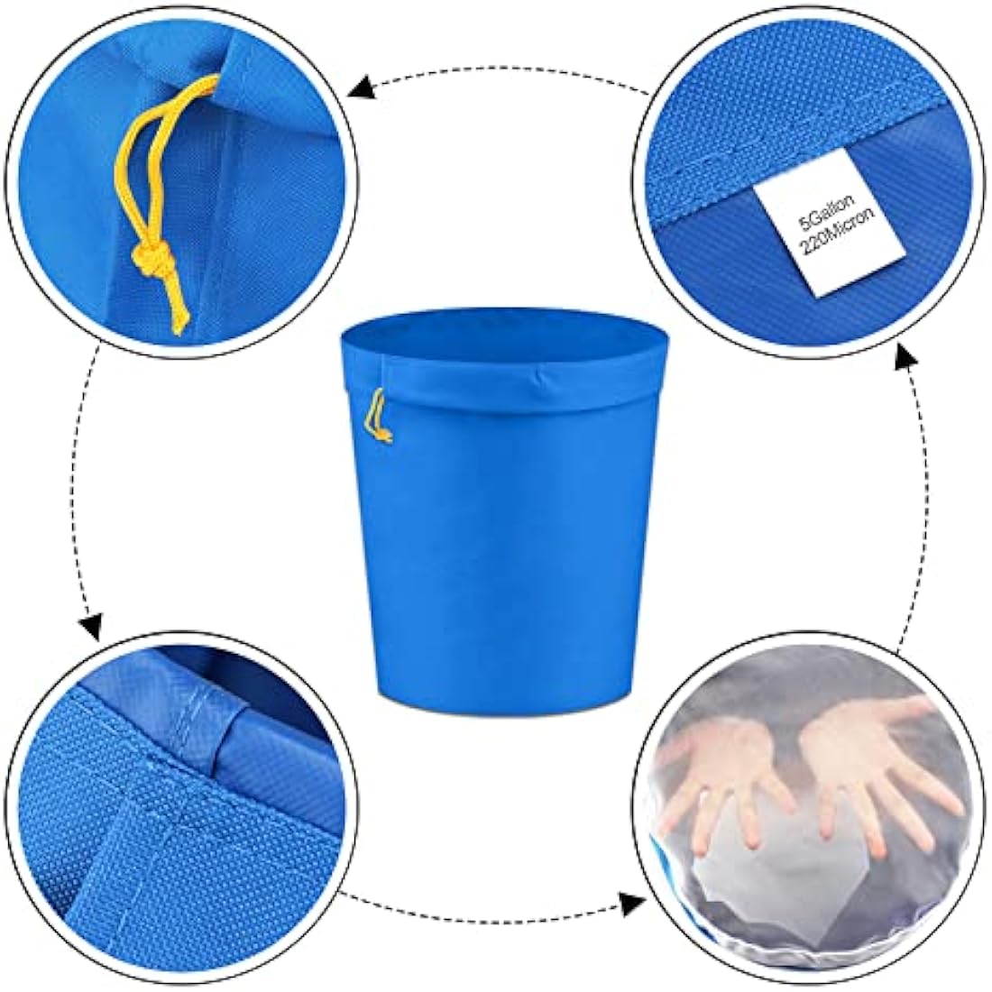 Hyindoor herbal oil extraction bubble bags, for ice extraction, 20L, 5 bags