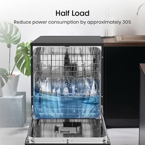 Hisense HS622E90WUK Freestanding Standard Dishwasher 85cm High - E Rated, White, 24 x 23 x 33 inches (L x W x H) [Energy Class E]