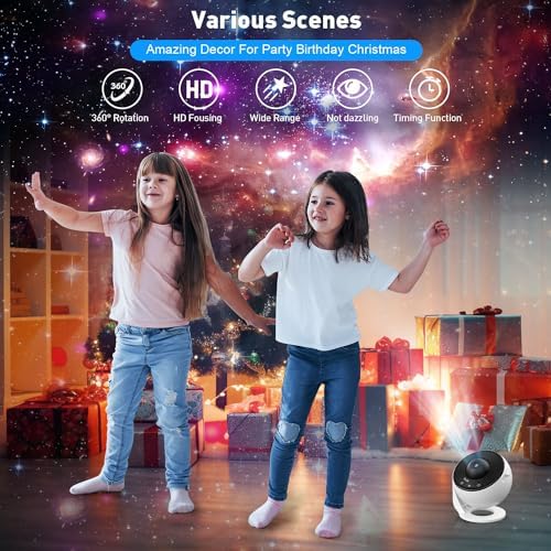 13 in 1 Planetarium Star Projector, Mexllex Realistic Galaxy Light Projector with 12 Planet Discs, Starry Sky Night Light Projector Lamp, Moon Night Light for Kids Adults Ceiling Bedroom Living Room