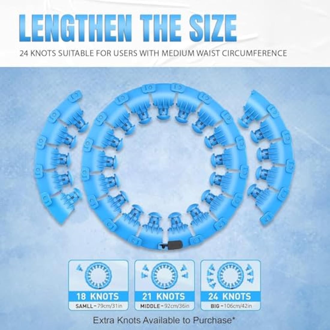 K-MART Smart Hula Ring Hoops, Weighted Hula Circle 24 Detachable Fitness Ring with 360 Degree Auto-Spinning Ball Gymnastics, Massage, Adult Fitness for Weight Loss