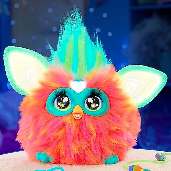 Furby Coral Interactive Plush Toy - English Version, 6 inch