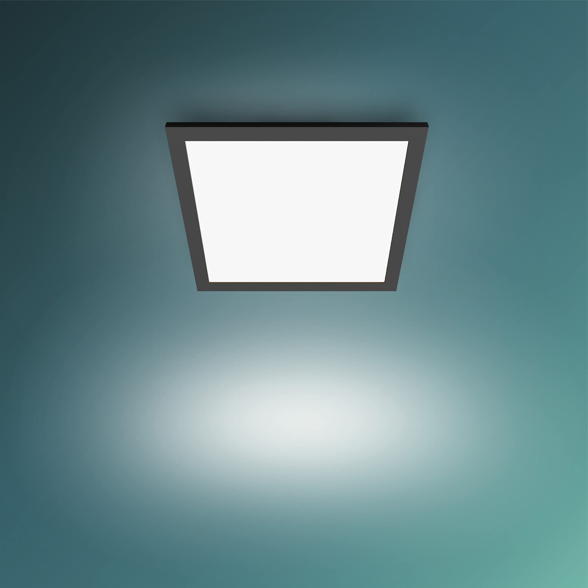 Philips LED Panel Square Ceiling Light SceneSwitch Dimmable 2700K 12W [Warm White - Black]. for Indoor Lighting, Livingroom and Bedroom