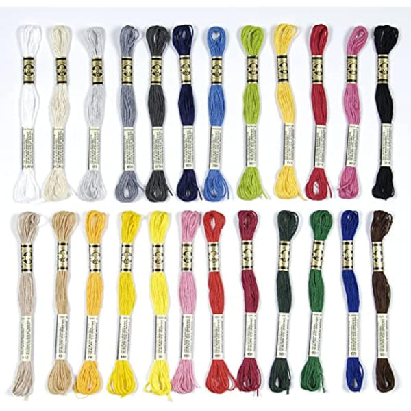 DMC - Assortment of Mouliné Special 117MC Threads – Vitamins & Essentials Colours – 100% Cotton – 2 Packs of 24 Skeins of 4 Metres | Embroidery Thread, Ideal Cross Stitch