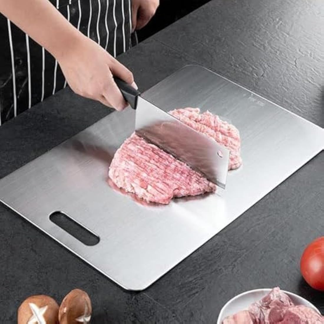 3 Piece Chopping Board Set, Stainless Steel Cutting Boards for Meat, Vegetables, Fruit, Cutting Boards for The Kitchen, Dishwasher-Safe