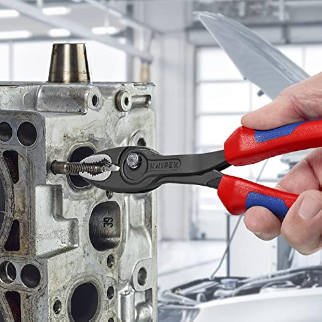 KNIPEX 82 02 200 TwinGrip front and side gripping pliers with comfort handles grey atramentized 200 mm