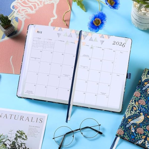 Academic Diary 2025-2026 - A5 Diary Week to View from August 2025 to July 2026, Pen Holder, Inner Pock, Premium Hardcover, 14.6 * 21.4 cm