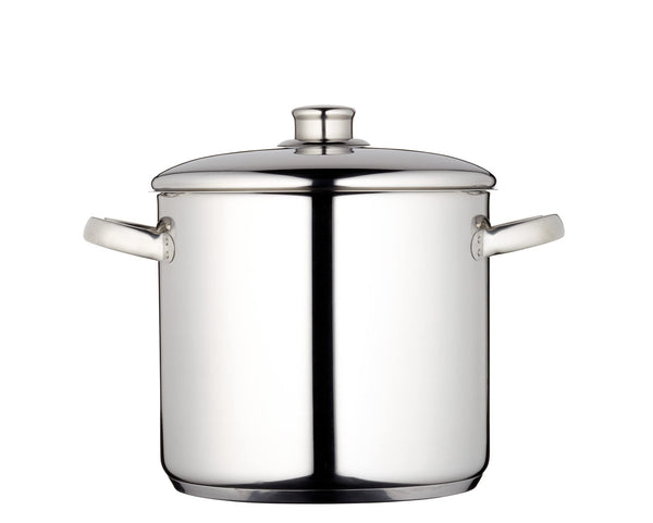 MasterClass Stock Pot With Lid 8.5L/24cm, Induction-Safe, Stainless Steel, Silver