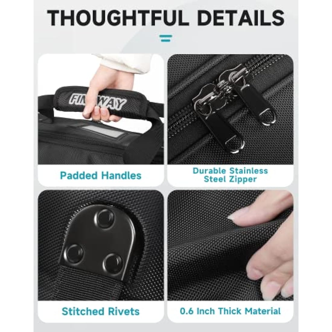 Findway Golf Travel Bag with Wheels, Premium Durable Waterproof Golf Travel and Flight Bag with Hard Case Top, Protection for Clubs, Portable and Lightweight