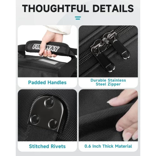 Findway Golf Travel Bag with Wheels, Premium Durable Waterproof Golf Travel and Flight Bag with Hard Case Top, Protection for Clubs, Portable and Lightweight