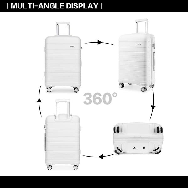 Kono Lightweight Suitcase Hand Luggage Polypropylene Hard Shell Travel Trolley