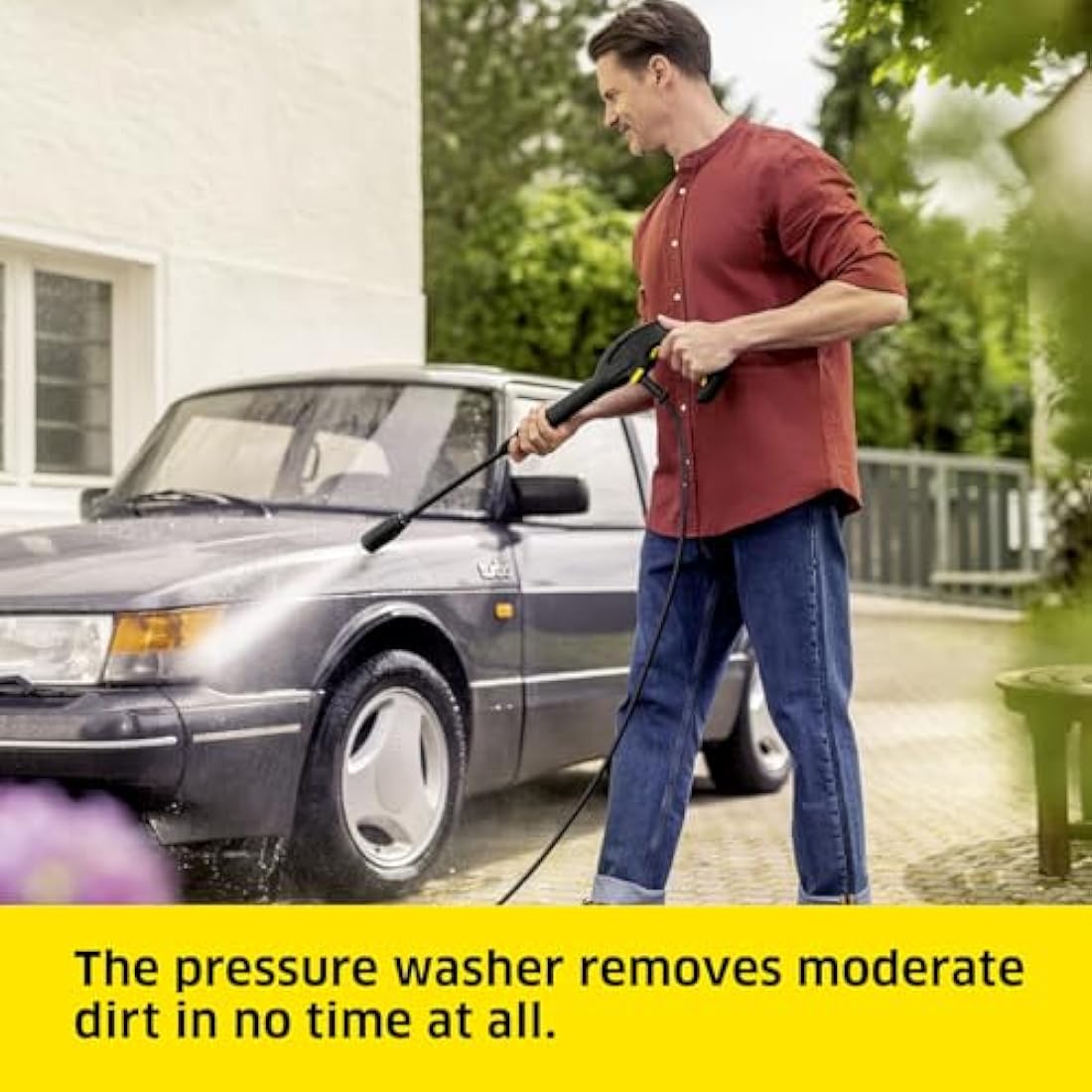Kärcher K 4 Classic Home Pressure Washer, Pressure: max. 130 bar, Flow Rate: 420 l/h, Area: 30 m²/h, Water Filter, Weight: 4.6 kg, high-Pressure Gun, Dirt Blaster, Spray Lance, Home Kit