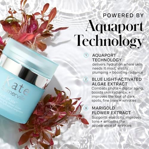 Kate Somerville HydraKate Recharging Water Cream, Face Moisturiser, Long Lasting Hydration with Hyaluronic Acid, Recovers and Recharges Dry Skin, 50ml