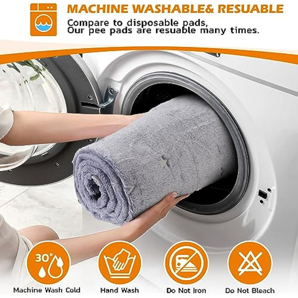 Washable Puppy Pads, 2 Packs Fast Absorption Reusable Puppy Pads, Dog Pee Pad, Waterproof Whelping Pads, Non-Slip Training Pads Pet Playpen Puppy Mat for Floor, Dog Crate -70x100cm