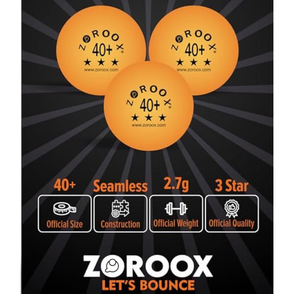 ZOROOX High-Performance 3-Star Table Tennis Balls - Pack of | 9, 18, 36 or 72 | Orange or White | 40+ ABS Competition Grade Ping Pong Balls