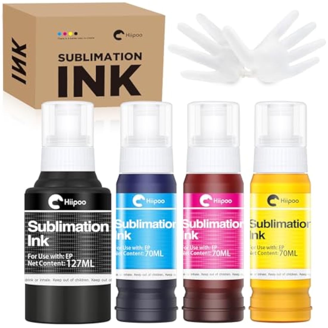 Hiipoo Sublimation Ink for ET-2720 ET-2760 ET-2800 ET-2803 ET-2830 ET-4800 ET-3760 ET-4700 ET-2850 ET-7720 ET-15000 Anti-UV/Upgrade Version/Offer Free ICC Printing