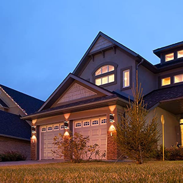 CELAVY Outside Wall Lights, Up and Down Outdoor Wall Lights Mains Powered, IP65 Waterproof Front Door Porch Light Lamp Modern 3000K Aluminium, External LED Lighting Wall Mounted for House, Grey