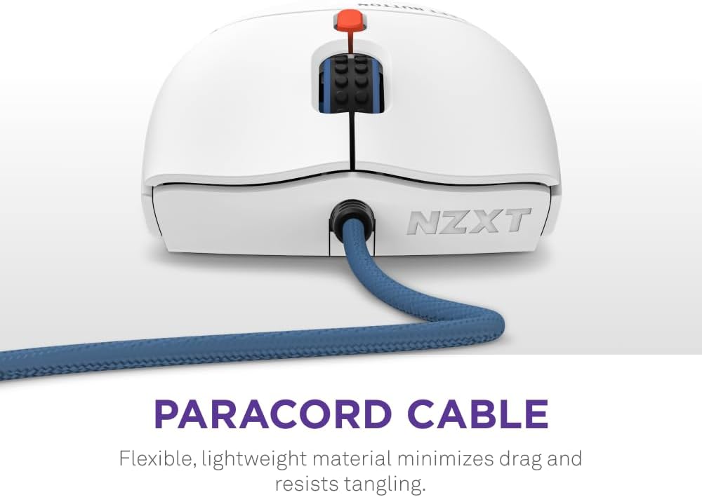 NZXT Lift 2 Ergo | Lightweight Ergonomic Wired Gaming Mouse | Lightweight 61 g Design | 8K Polling Rate | Optical Switches | 26K DPI Optical Sensor | 100% PTFE Feet | Black