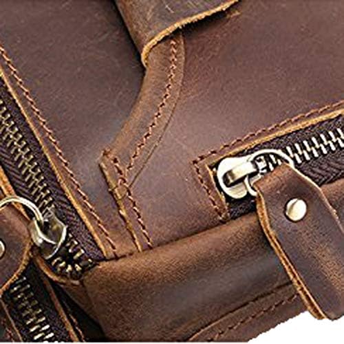 Xieben Leather Drop Leg Bag for Men Women Motorcycle Bike Riding Cycling Multi-Purpose Thigh Waist Fanny Pack Bum Pocket Hiking Sports Camping Pouch Brown