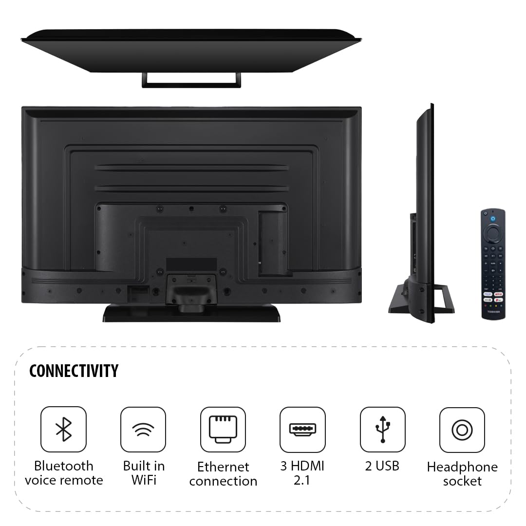 Toshiba UF3F 65 Inch Fire 4K HDR TV, TRU Picture Engine, HDR10, Dolby Vision & Atmos, Sound by Onkyo, DTS Virtual X, Alexa Voice Remote