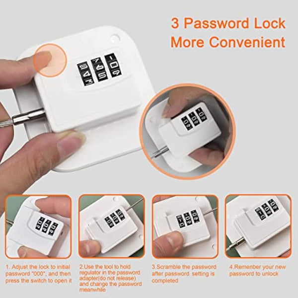 Evilsoul Password Fridge Lock Children Safety Refrigerator Lock Adults Safety Fridge Locks 2PCS Cupboard Lock with 3M Strong Adhesive for Drawer Fridge Freezer Cupboard