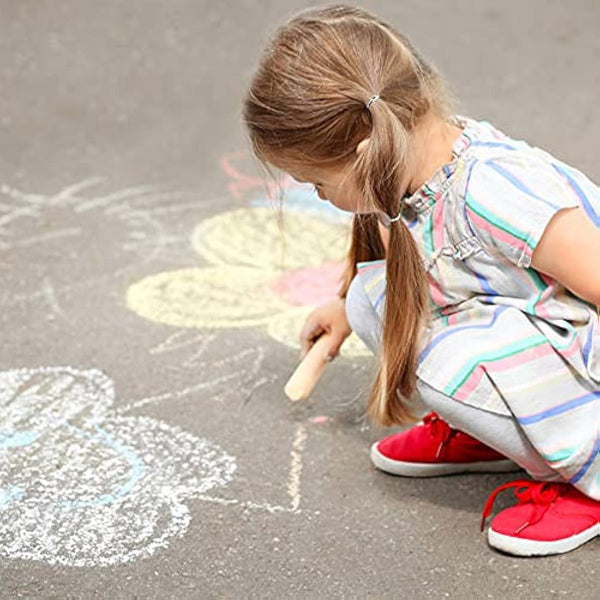 feela 28 Pack Jumbo Chalks for Children, 14 Coloured Sidewalk Chalks for Kids Toddlers, Pavement Outdoor Chalk Set for Painting on Sidewalk School Chalkboard Blackboard Street Playground