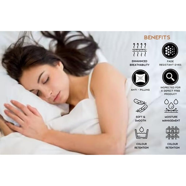 Hanfords Satin Stripe 400 Thread Count 100% Egyptian Cotton Duvet Cover Bedding Set Hotel Quality With Pillowcases 400TC (White, 3pcs, Double)