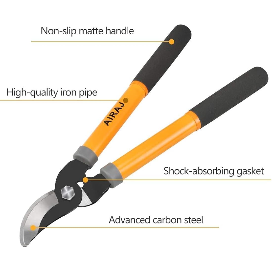 AIRAJ 40cm Tree Loppers,Loppers for Gardening with 3.5cm Cutting Capacity,Bypass Garden Lopper,Garden Shears Tool,Chops Branches Ease,More Power Branch Lopper