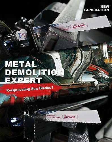 EZARC Reciprocating Saw Blades 25 Pack, 150mm Bi-Metal Sawzall Blades 14+18TPI for Steel Demolition R610DM