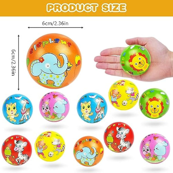 Ainiv Squeeze Stress Balls, 12pcs Stress Relief Ball, Sensory Stress Ball for Kids and Adults, Hand Exercise Stress Relief Balls, Squeeze Toys for Anxiety, Fidget, Tension, Manage Anger-Animal