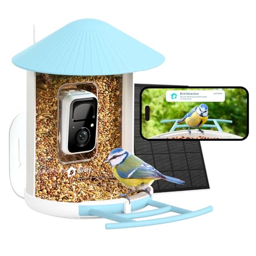 NETVUE by Birdfy Smart Bird Feeder Camera: Auto-Capture Video & Instant Alert, Collect Fun Clips, Solar Powered Bird Watching Camera Wireless Outdoor Garden, Blue