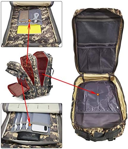 Doshwin 40L Military Backpack Tactical Army Assault Pack Molle Camo Rucksack for Camping Trekking Travel Hiking
