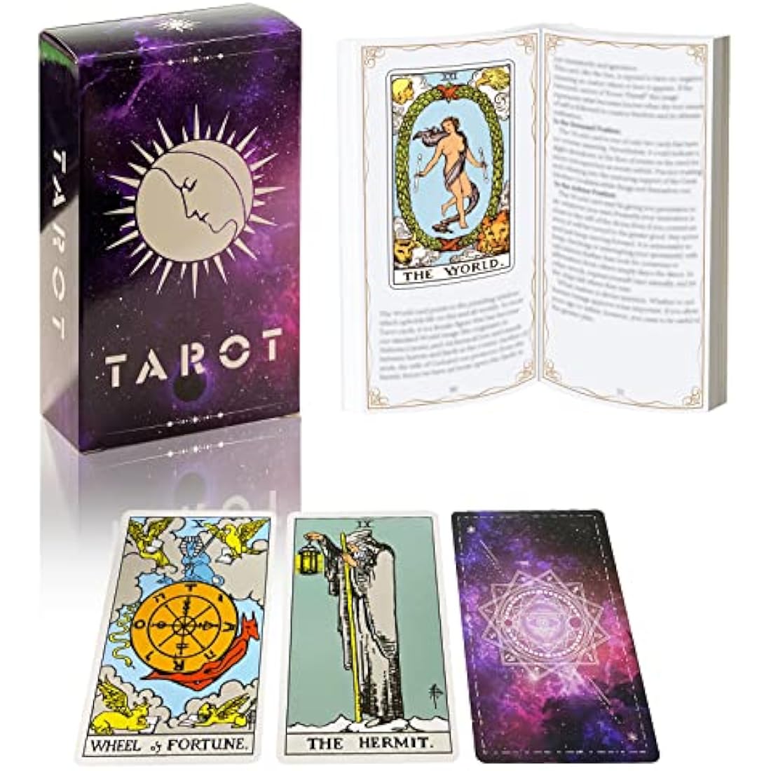IXIGER Tarot Cards Deck with Guidebook,78 Classic Tarot Cards Deck Standard Size 4.75" x 2.76",Riginal Tarot Card Decks for Beginners and Expert,Future Telling Cards Game.