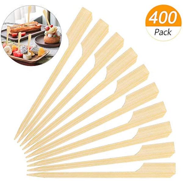 Hysagtek 400 Pieces Skewers Toothpicks 3.5 Inches Cocktail Picks for Appetizer Picks Wooden Skewers Toothpicks for Cocktail, Appetizers, Fruit, Sandwich, Barbeque Snacks